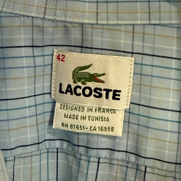 Lacoste Men's Long‎ Sleeve Button Down Shirt Size 42 (L) - Picture 5 of 5